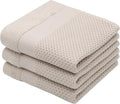 Mia'sDream Cotton Hand Face Head Towel Waffle Weave Kitchen Tea Towel Dish Towels, Soft and Absorbent Bath Guest Gym Towel Washcloths, 13inch x 28inch 3 Pack (Khaki)
