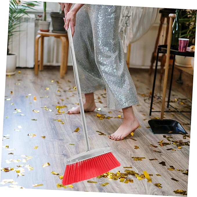 CHILDWEET Broom with Soft Bristles for Indoor and Outdoor Cleaning Gentle Floor Sweeping Tool for Home Kitchen Garage Lawn and Office Use