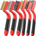 Wire Brush Set Nylon Bristle Brushes for Cleaning Rust, Scratch Wire Brushes for Cleaning Welding Slag, Paint and Dirt Removal 6Pcs (Colorful)