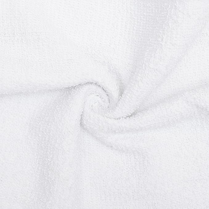 Looperry White Terry Cloth Rags (24 Pack) 13"x13" Inches Commercial Grade Dish Cloth Multipurpose Cleaning Rags for Housekeeping, Car Wash. Absorbent & Reusable Bar Mop Towels for Kitchen Cotton