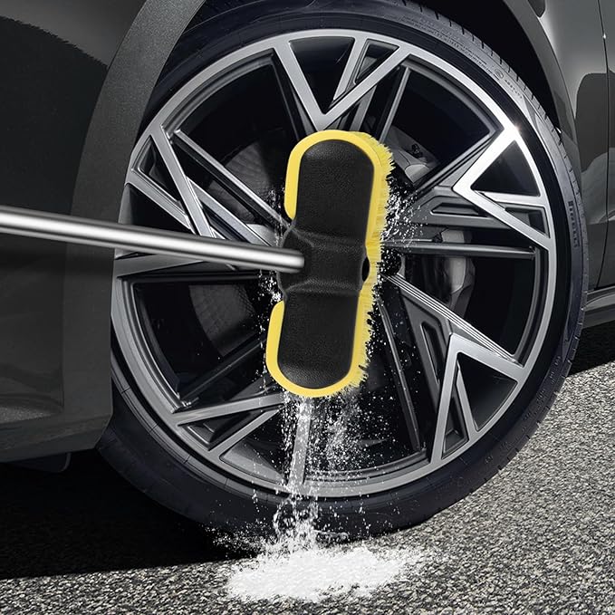 Car Wash Brush Head, Scrub Brush Attachment for Long Handle Extension Pole,Outdoor Broom and Scrubbing Brush for Cleaning Window, Wall, House Floor, Deck, Patio, Car