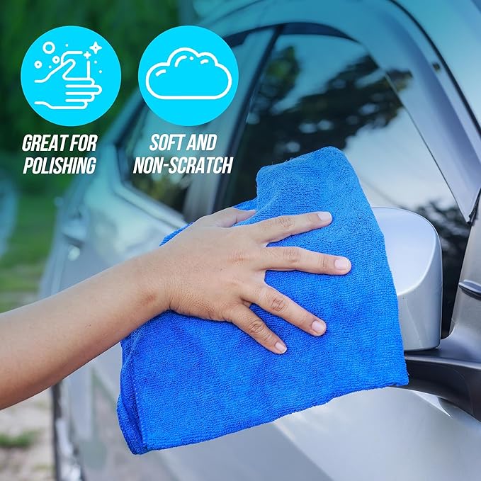 6‑Pack Microfiber Cleaning Cloths – Reusable, Lint‑Free Multi‑Color Towels for Kitchen, Car, Glass & Bathroom, Machine‑Washable Multipurpose Cleaning Rags