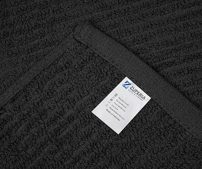 ZUPERIA Bar Mop Kitchen Towels - Pack of 12 (16" x19”) 100% Ring Spun Cotton - Dish Washcloths for Superb Cleaning and Less Lint - Highly Absorbent Dish Cloths and Dish Towels for Everyday use (Grey)