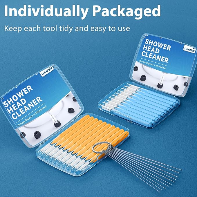 30Pcs Shower Head Cleaner Tool Set, Multi Size Shower Head Cleaning Brush for Small Hole Anti-Clogging Nozzle with Storage Boxes, Showerhead Nozzle Unclogger Picks for Household Bathroom