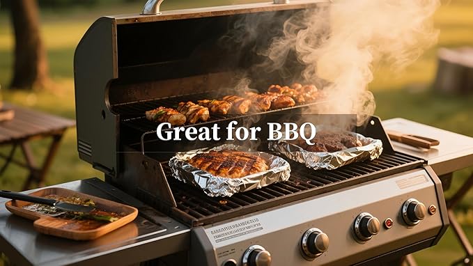 Super Thick Extra Heavy Duty Aluminum Foil 15" x 300 Sq Ft(about 30% Thicker than Regular Heavy Duty Foil) -for Grilling, BBQ, Cooking, Food Storage, Commercial & Pitmasters‘ Use