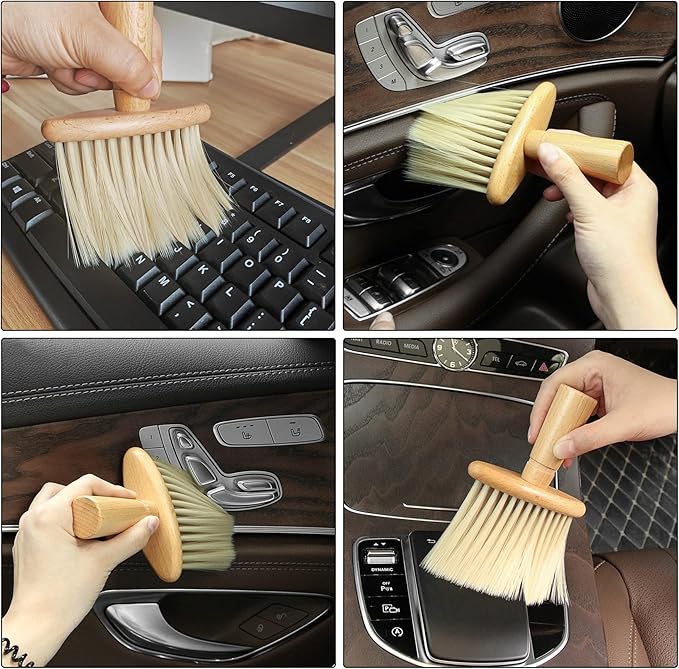 2 Pack Car Air Outlet Cleaning Brush Auto Interior Detailing Dust Brush Soft Bristles Detailing Dust Sweeping Tools for Dashboard Air Conditioner Vents (B Type)