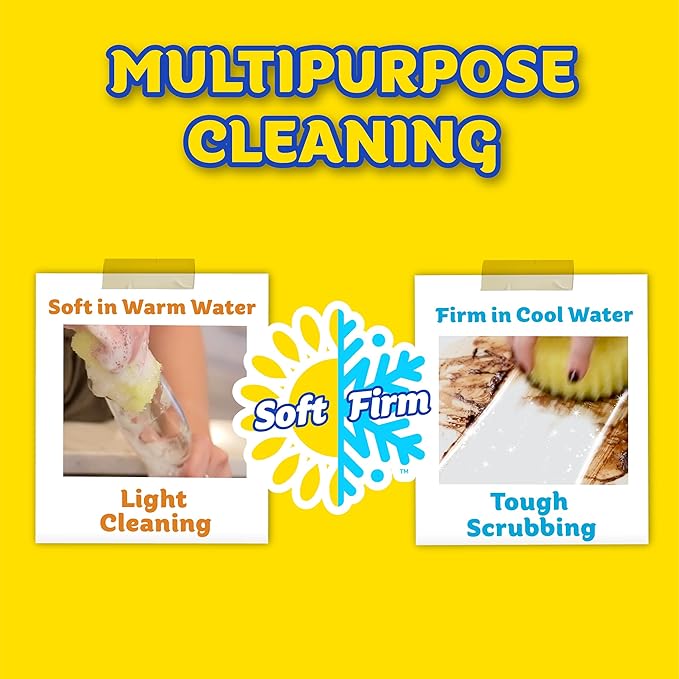 Scrub Daddy Sponges & Cif All Purpose Cleaner, Lemon - Non Scratch Sponges for Kitchen + Bathroom - Scrubber and Multipurpose Cleaner Cream - Cleaning Supplies Kit