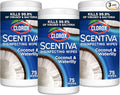 CLOROX Scentiva Disinfecting Wipes, Coconut and Waterlily, 75 Count (Package May Vary) (Pack of 3)