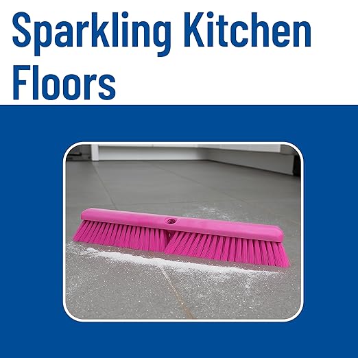 SPARTA 41890EC26 Omni Sweep Plastic Push Broom Head, Heavy Duty, Industrial Broom With Color Code System For Outdoor, Indoor, Garage, Concrete, Patio, Kitchen, Bathroom, 18 Inches, Pink, (Pack of 12)