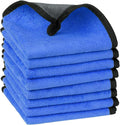 uxcell Car Cleaning Cloths, 8 Pack Soft Premium Microfiber Towels with Hang Loop for Household Cleaning, Reusable Car Cleaning Wipes Lint Free Streak Free Cloths 12" x 12" Blue
