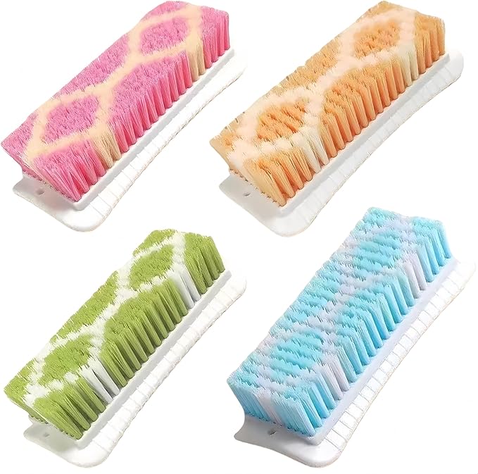 Scrub Brush for Cleaning Scrubbing Brush with Stiff Bristle Multi-Purpose Heavy Duty Scrub Brushes,4 Pack Deep Cleaning Brushes for Bathroom, Floor, Shower, Carpet, Bathtub, Sink Outdoor, Multi-Color
