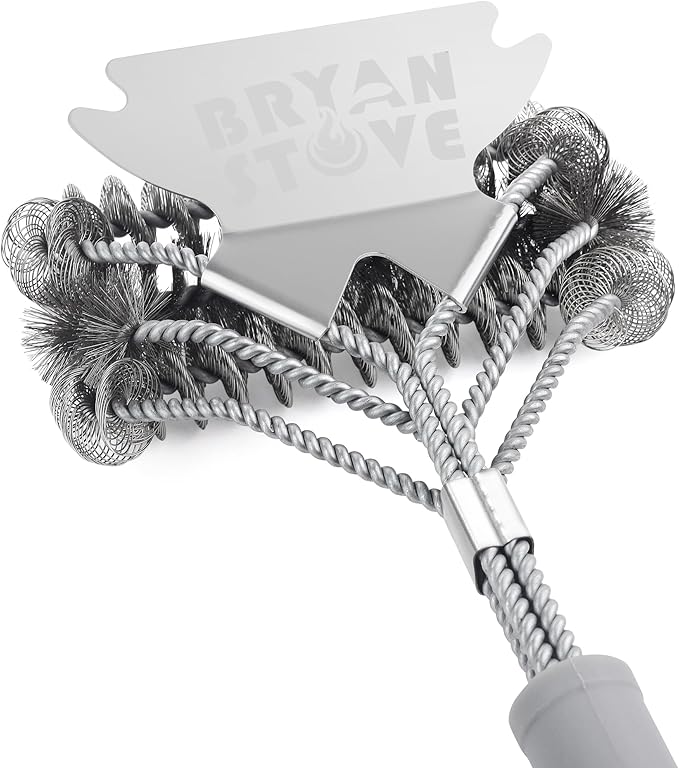 Grill Brush - Outdoor Grill Cleaner - BBQ Brush with Woven Wire Bristles, 18" - Safe & Efficient