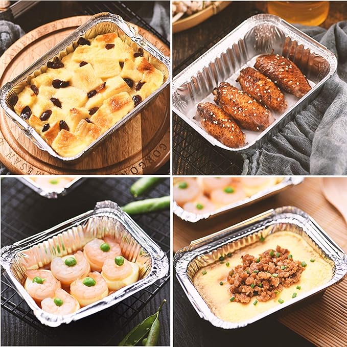 Loaf Pans [25 Pack] 2Lb Heavy Duty Disposable Aluminum Foil Premium Bread Tins Standard Size - 8.5" X 4.5" X 2.5" Perfect for Homemade Cakes & Breads