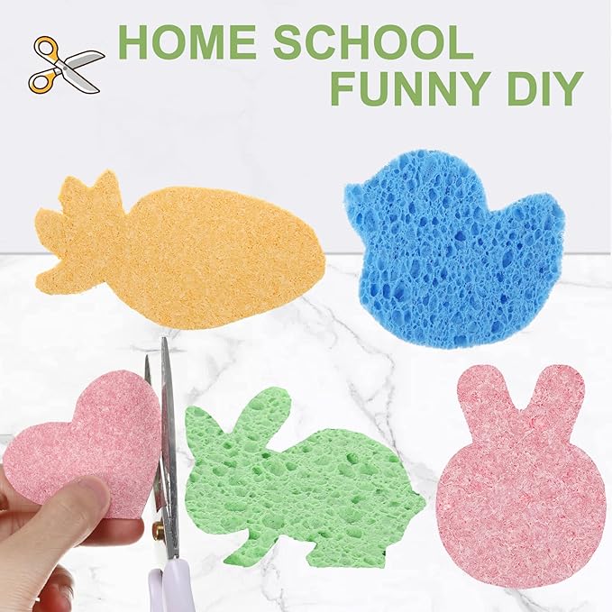Zhengmy 300 Pieces Sponges Kitchen Compressed Sponges Bulk Natural Dish Sponge Compressed Wood Pulp Cleaning Sponge Without Scratching for Kitchen Bathroom, 3.9 x 2.4 x 0.12 Inch (Multicolor)