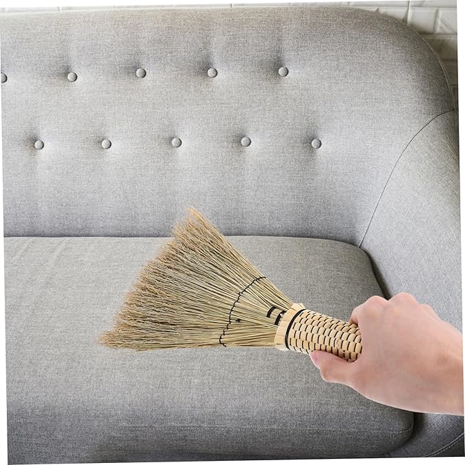 Mini Woven Corn Broom with Short Handle Soft Brush for Sweeping Bedrooms Sofas and Carpets Handmade Cleaning Tool for Indoor and Outdoor Use