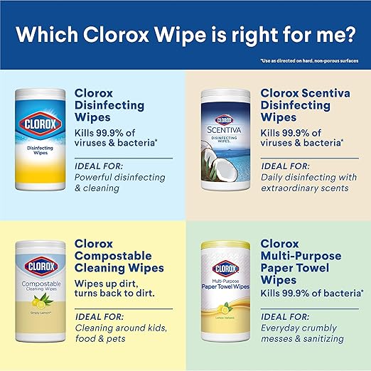 Clorox Disinfecting Wipes, Bleach Free Cleaning Wipes, Fresh Scent, 75 Count (Package May Vary)