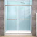 GETPRO Shower Door Double Sliding 56-60 in. W x 75 in. H Glass Shower Doors Semi-Frameless Bypass Glass Door for Walk-in Shower with 5/16 inch Tempered Glass Brushed Nickel Hardwares