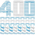 Bokon 400 Pcs Handle Grip Nail Brush Bulk Fingernail Scrub Brush for Toes and Nails Cleaner, Pedicure Scrubbing Tool Kit for Men and Women(Blue and White)