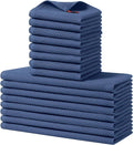 Homaxy 100% Cotton Kitchen Towels and Dishcloths Set, 12 x 12 Inches and 13 x 28 Inches, Set of 16 Bulk Kitchen Towels Set, Ultra Soft Absorbent Dish Cloths for Washing Dishes, Navy Blue
