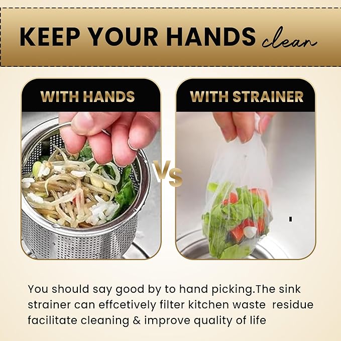Kitchen Sink Hanging Strainer with 100 Sink Strainer Net Bag, Stainless Steel Corner Sink Basket Holder Mesh Sink Strainers for Kitchen Sink Food Catcher, Sink Trash Catcher for Garbage Leftovers
