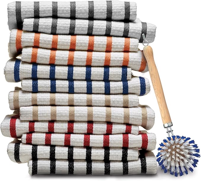 HIC Kitchen Dish Washing Vegetable Scrub Brush, Non-Scratch Nylon Bristles, Set of 2