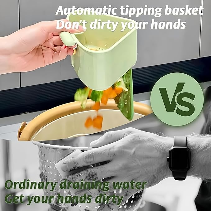 Corner Sink Strainer,Sink Strainer Basket,2026 New Upgraded Suction Cup Press Sink Drainer Basket,Food Drainer for Sink,Practical Corner Kitchen Sink，Sink Ccorner Strainer Helper (Green)