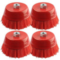 Nylon Cup Brush for Angle Grinder, 6 Inch Coarse Sanding Scuffing, 5/8" 11 Thread, 4PCS Wire for Drill - Remove Rust, Corrosion, Paint
