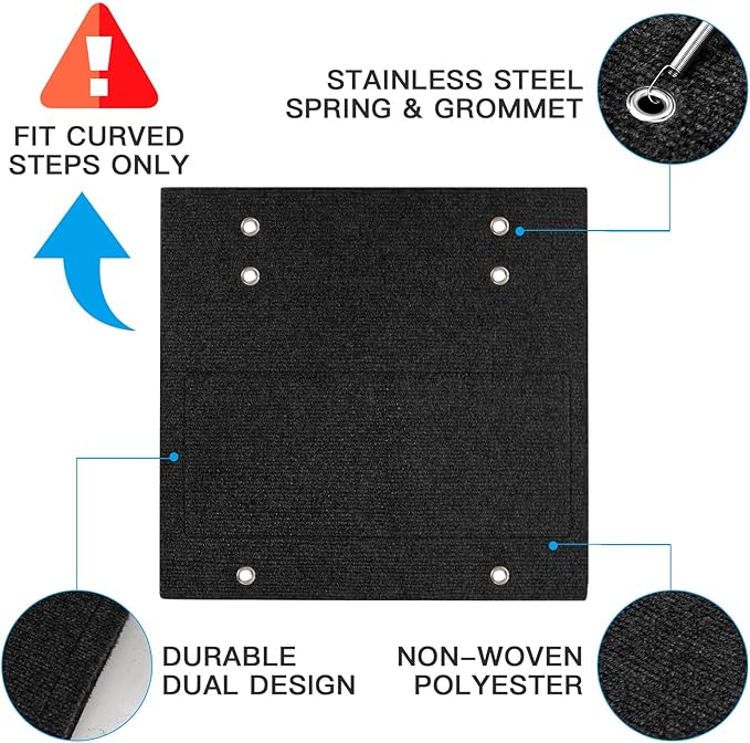 OKBA RV Step Covers,18" Wide Camper Step Cover for 8-11" Deep Stairs - 4 Pack Black RV Stair Covers to Keep Camper Clean