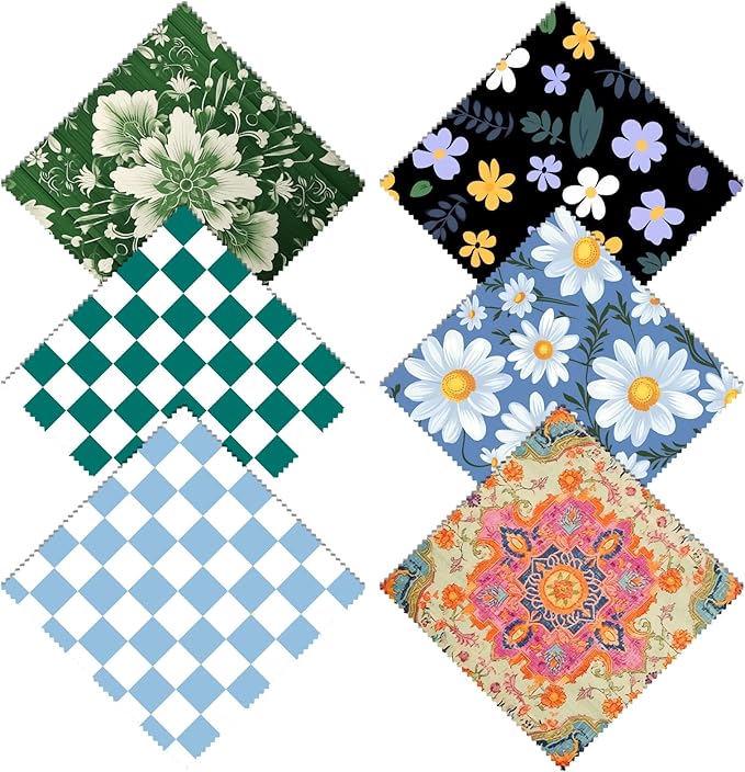 6 PCS Glasses Cleaning Cloth Eyeglass Lens Microfiber Cleaning Cloth Reusable Phone Screens Camera Cute Aesthetic Women Girls(6.3"x6.3")-Green Blue