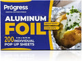 Pop-Up Aluminum Foil Wrap Sheets 9 x 10 3/4 Silver 200 per Box - Non-stick Heavy Duty aluminum foil sheets for Restaurants, Delis & Catering (9" x 10 3/4", 200)