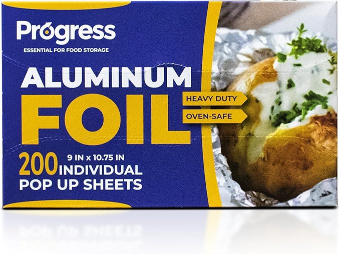 Pop-Up Aluminum Foil Wrap Sheets 9 x 10 3/4 Silver 200 per Box - Non-stick Heavy Duty aluminum foil sheets for Restaurants, Delis & Catering (9" x 10 3/4", 200)