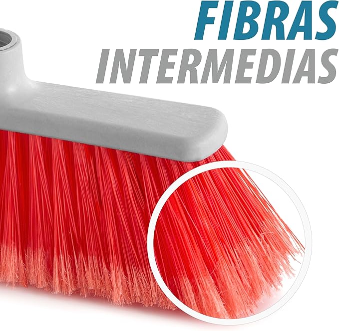 MAYA Poppy Broom - Soft and Efficient Sweep for Indoors - Lightweight and Sturdy Design (Red)