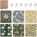 Needbrock 6 Pack William Morris Swedish Dishcloths for Kitchen,Swedish Rags Dish Towels with Clips, Reusable Paper Towels Washable Absorbent Cellulose Sponge Cloths No Odor for Cleaning Home Kitchen
