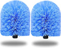 2 Pack Twist-On Cobweb Duster Head, Fits Standard 3/4 inch Threaded Poles, Spider Web Duster Brush for Outdoor & Indoor Cleaning (Blue)