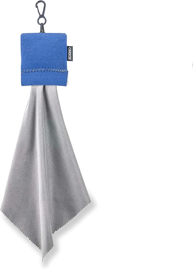 Carson Stuff-It Pro Microfiber Lens Cloth Cleaning System for Glasses, Smartphones, Tablets, Optics, Lenses, Cameras and More, 8.0'' x 8.0'' - Blue (SN-80BU)