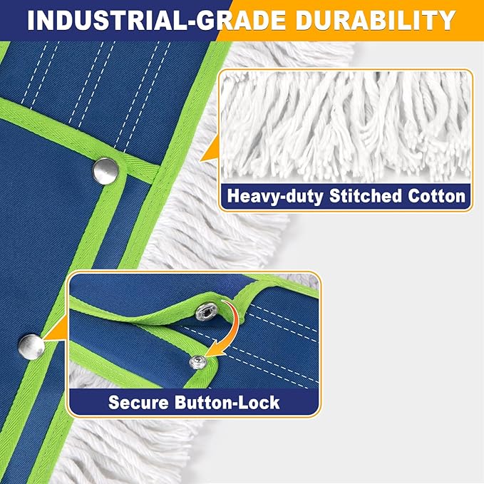 41" Commercial Dust Mop Replacement Heads: Resuable Washable Industrial Cotton Pads Refills for Janitors Warehouse Gym School Floor Cleaning, Only Fit for B0FN7JTZDK