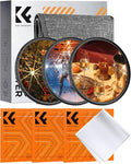K&F CONCEPT 52mm Star Filters Kit (3pcs) 4 Points 6 Points 8 Points Cross Screen Starburst Filters Set -18 Layer Coating Ultra Slim Optical Glass Camera Lens Filter with 3 Cleaning Cloth