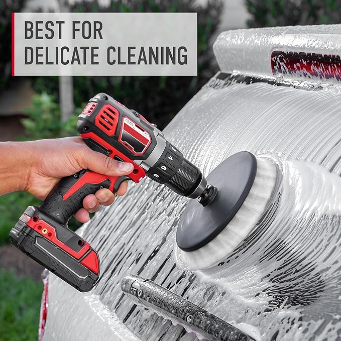 Hoover Soft Bristle Cleaning Brush, 6" Soft Bristle Brush, For Use on Delicate Surfaces, Gentle Whole Home Cleaning, Scrubber Brush Drill Attachment for Cleaning