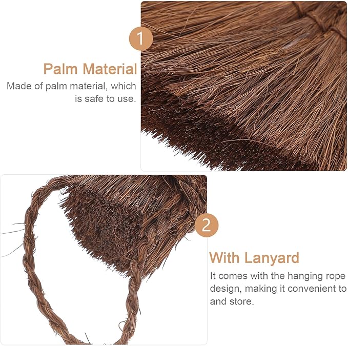 Small Cleaning Broom for Home Lightweight Sweep The Bed Brush Soft Synthetic Bristles Mini Hand Broom Hanging Rope for Furniture and Carpet Dust Removal Compact