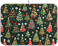 Christmas Tree Green Dish Drying Mat for Kitchen Counter Absorbent Microfiber Drying Pad, Medium 16x18 in