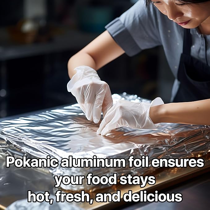 Aluminum Foil Wrap Roll 18 in x 500 Feet Long Industrial Size and Strength | Commercial Grade & Length Foil Wrap for Food Service Industry and Home Use Strong Silver (18 in x 500 ft, 1 Pack)