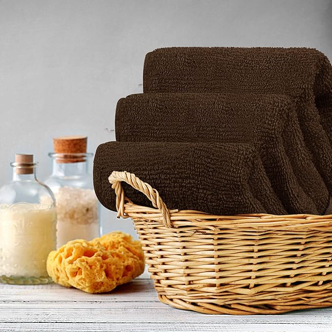 Utopia Towels Wash Cloths Set, 12 by 12 Inches, 100% Cotton Ring Spun, Highly Absorbent and Soft Feel Washcloths for Bathroom, Spa, Gym, and Face, 12 Pack Dark Brown