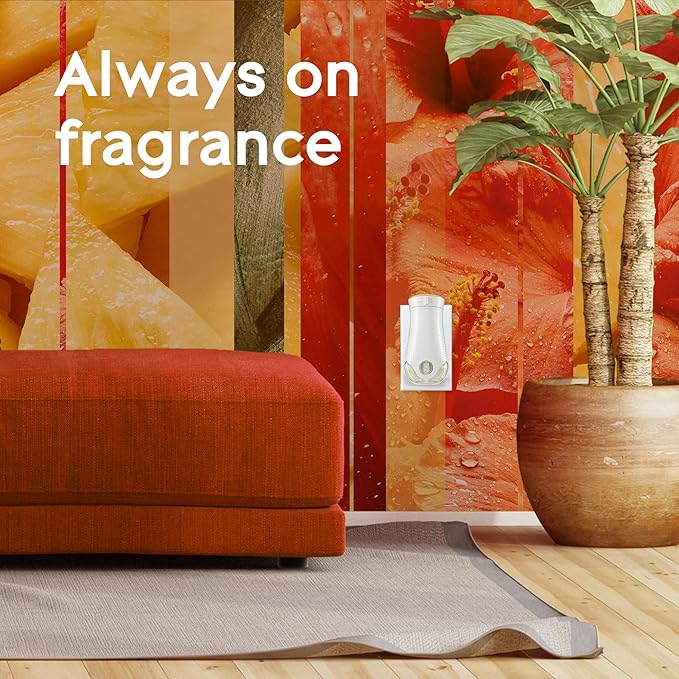 Glade PlugIns Refills Air Freshener Starter Kit, Hawaiian Breeze, Scented and Essential Oils for Home and Bathroom, 0.67 Fl Oz, 1 Warmer + 1 Refill
