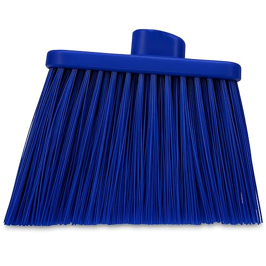 SPARTA Plastic Broom Head, Angled, Un-Flagged for Large Debris Indoor, Outdoor, Home, Restaurant, Lobby, Office, 12 Inches, Blue, (Pack of 12)