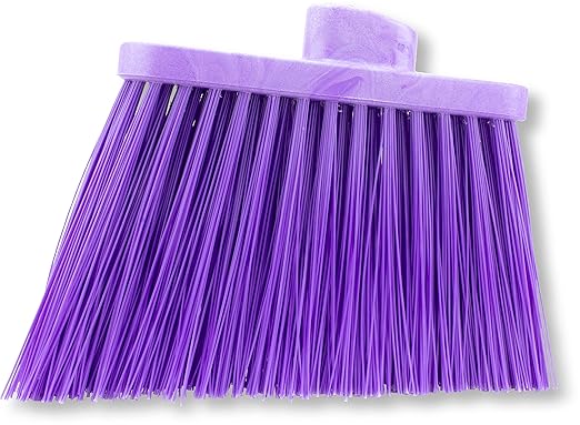 SPARTA Plastic Broom Head, Angled, Un-Flagged for Large Debris Indoor, Outdoor, Home, Restaurant, Lobby, Office, 12 Inches, Purple
