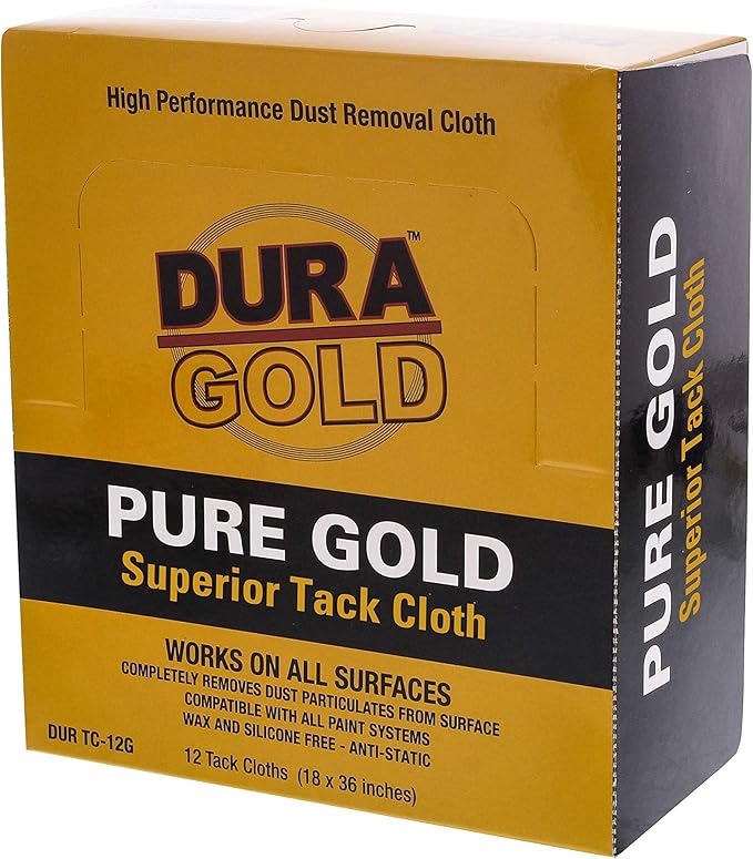 Dura-Gold - Pure Gold Superior Tack Cloth (Pack of 12), Woodworking, Automotive Paint, Tack Cloth Autobody Painting, Painters Cloths, Dust Rags, Stain Rags, Wood Staining Pads, Tac Cloths, Tacky Towel