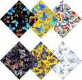 CREATCABIN 6 Packs Thickened Glasses Cleaning Cloth Elegant Flower Design
