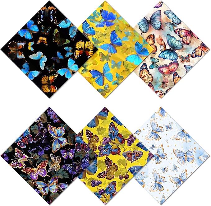 CREATCABIN 6 Packs Thickened Glasses Cleaning Cloth Elegant Flower Design