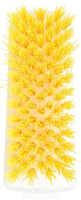 SPARTA 4002404 Ergonomic Iron-Shaped Handle Scrub Brush, 6", Yellow