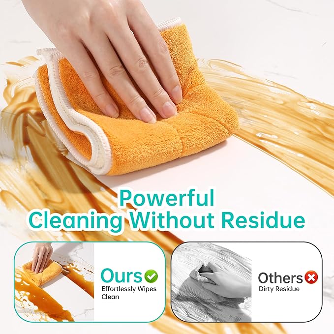 JOYMOOP Microfiber Cleaning Cloth 10” x 10”, Mixed Color Kitchen Towels, Reusable Dish Towels for Kitchen Drying, Washable Dish Rags for Washing Dishes, Absorbent Lint Free Cleaning Cloths, 5 Pack